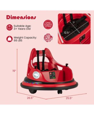 12V Kids Ride On Bumper Car with Remote Control and Dual Joysticks