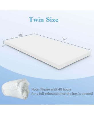 3" Gel-Infused Memory Foam Mattress Topper with Removable & Washable Cover