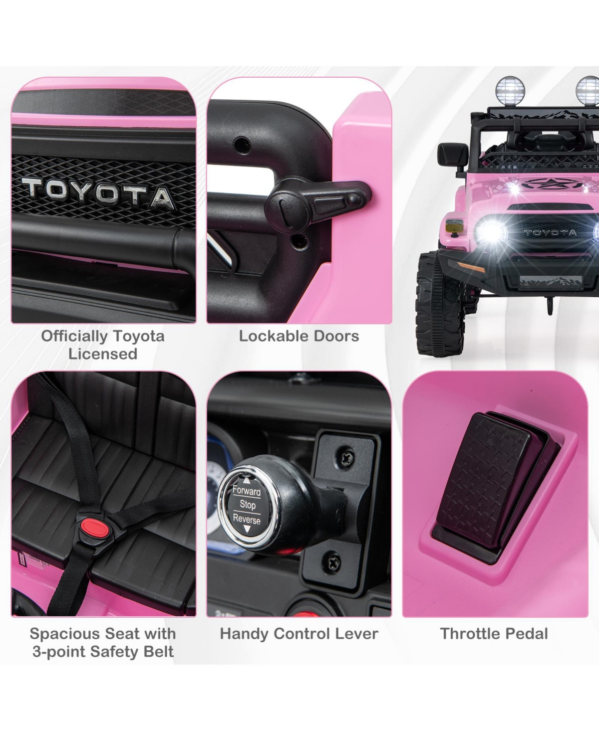 Hongge 12V 7Ah Licensed Toyota Fj Cruiser Electric Car with Remote Control
