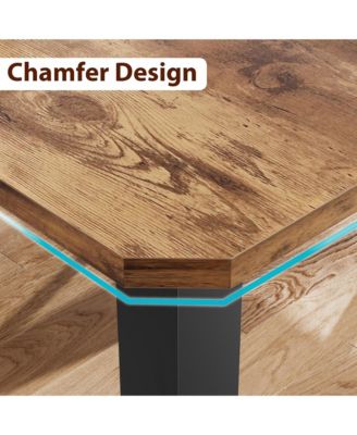 Industrial Dining Table for 68 People, 78.7" Long Kitchen Table, Wood Dining Table, Kitchen & Dining Room Table