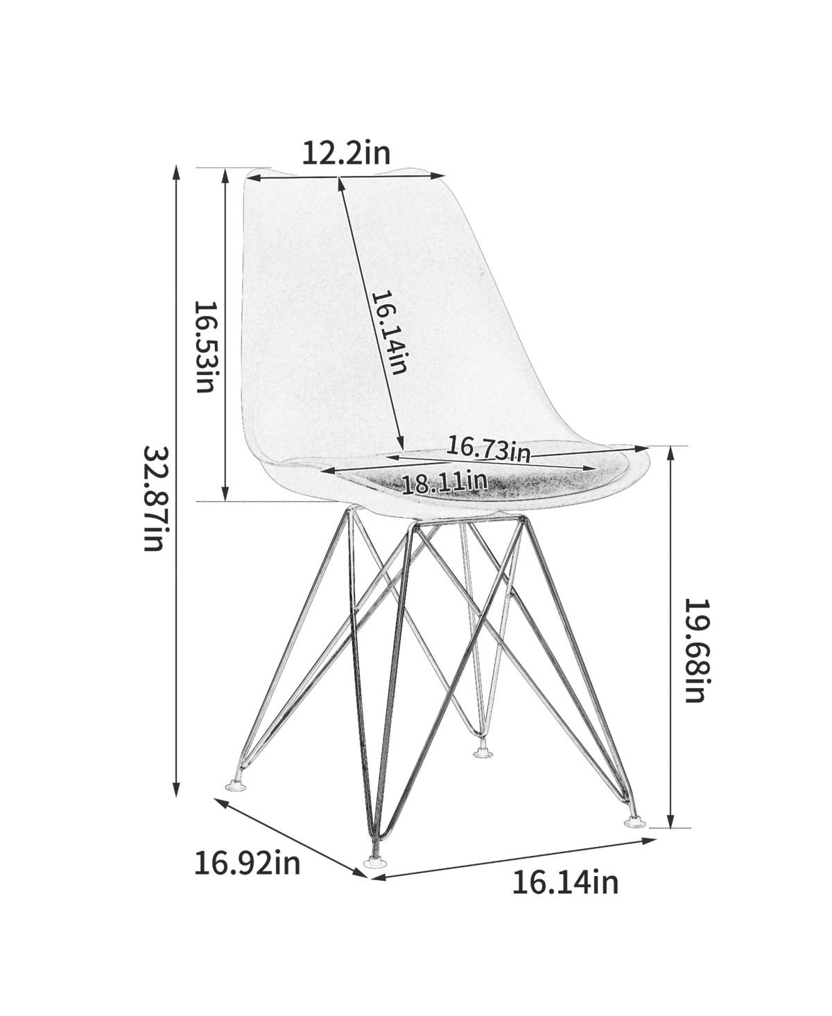 Streamdale Furniture Modern Dining Chairs with Shell Lounge Plastic Seat and Golden Steel Legs Kitehcn chairs meeting room chairs living room, Set of