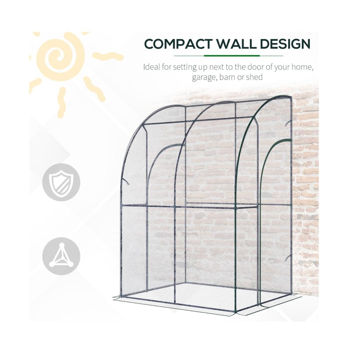 Slickblue Walk-in Greenhouse with Green Frame and Clear Panels for Optimal Plant Growth