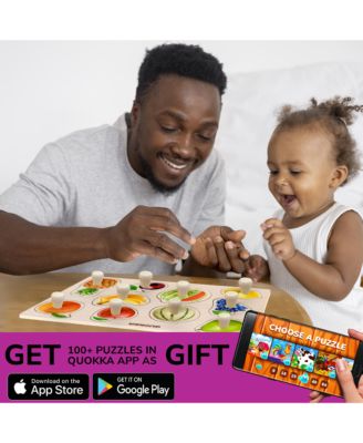 8XSET Wooden Puzzles for Toddlers 2-4 with Rack - Alphabet, Numbers