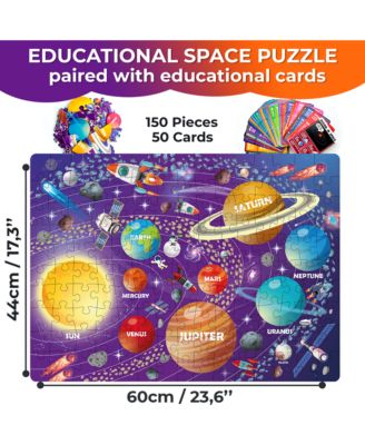 150 Pcs Jigsaw Puzzles for Kids Ages 8-10 - 400+ Facts on 50 Flashcards