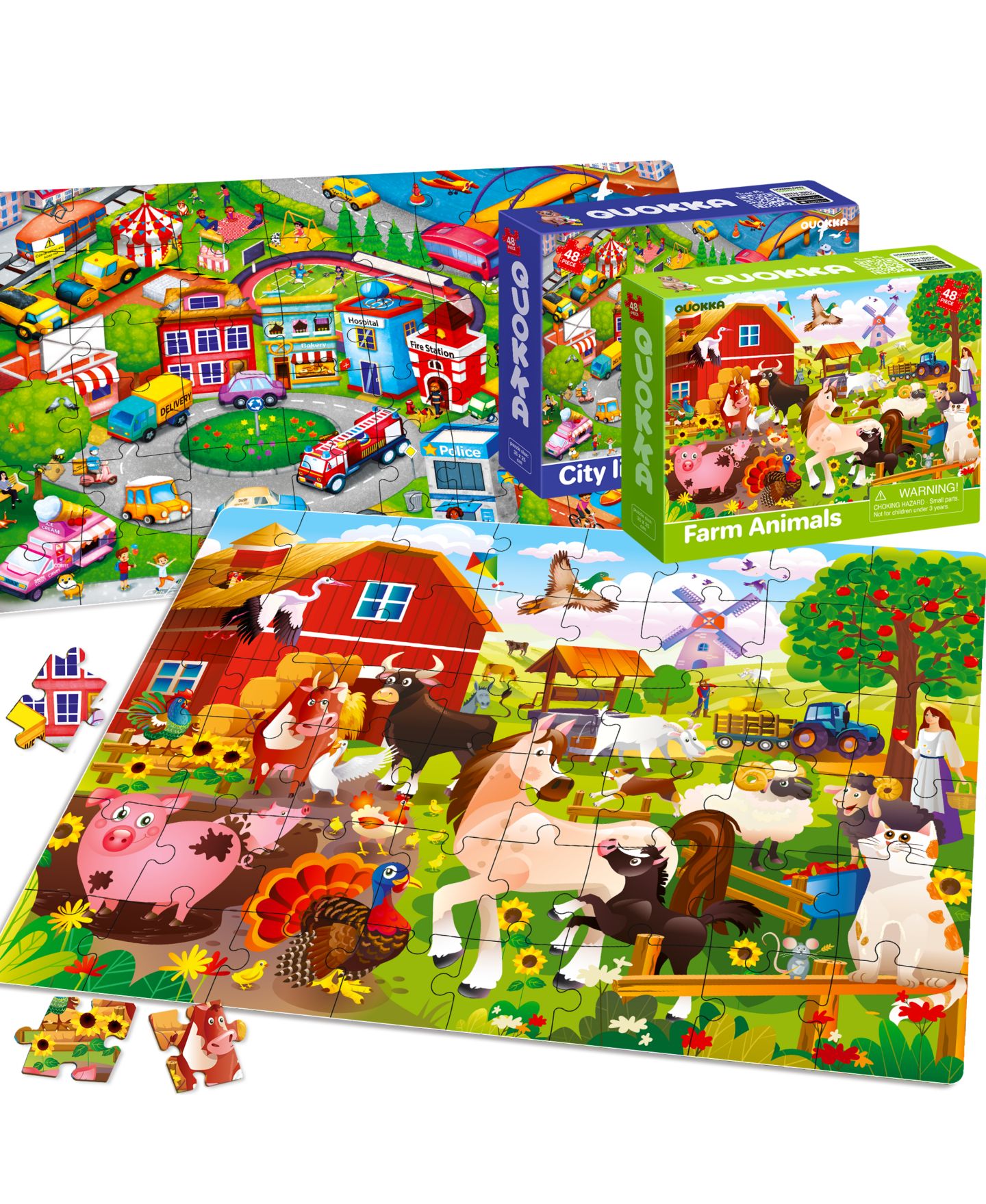 Детские игрушки Quokka Animal 48-Piece Puzzles, 4-Pack, Ages 4+, цвет: Анималистичный — фото 8