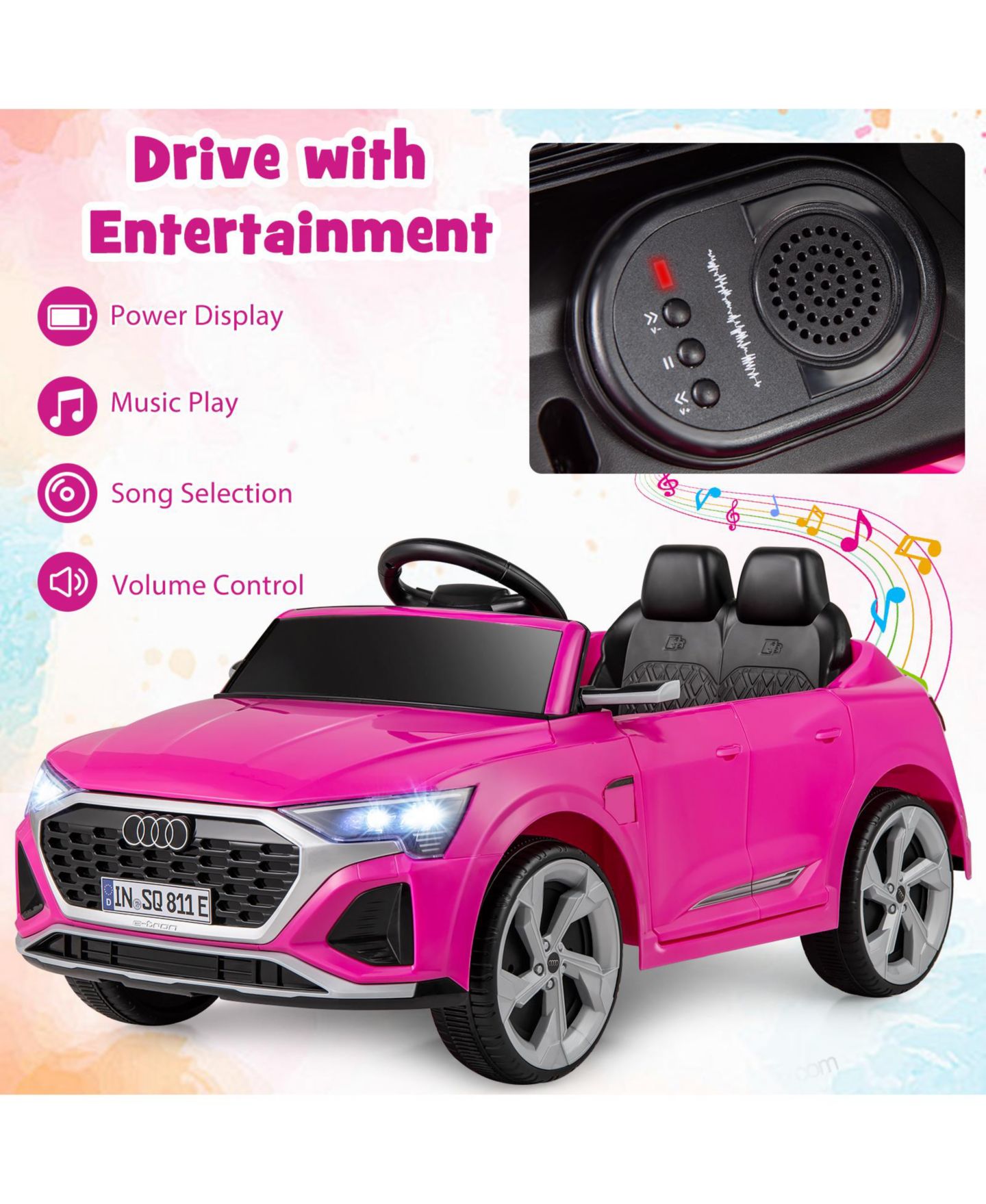 Детская игрушка HONGGE 12V Kids Ride-On Car Licensed Audi SQ8 with Remote Control, 3 Speeds — фото 11