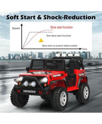 12V Kids Remote Control Electric Ride On Truck Car with Lights and Music -Red