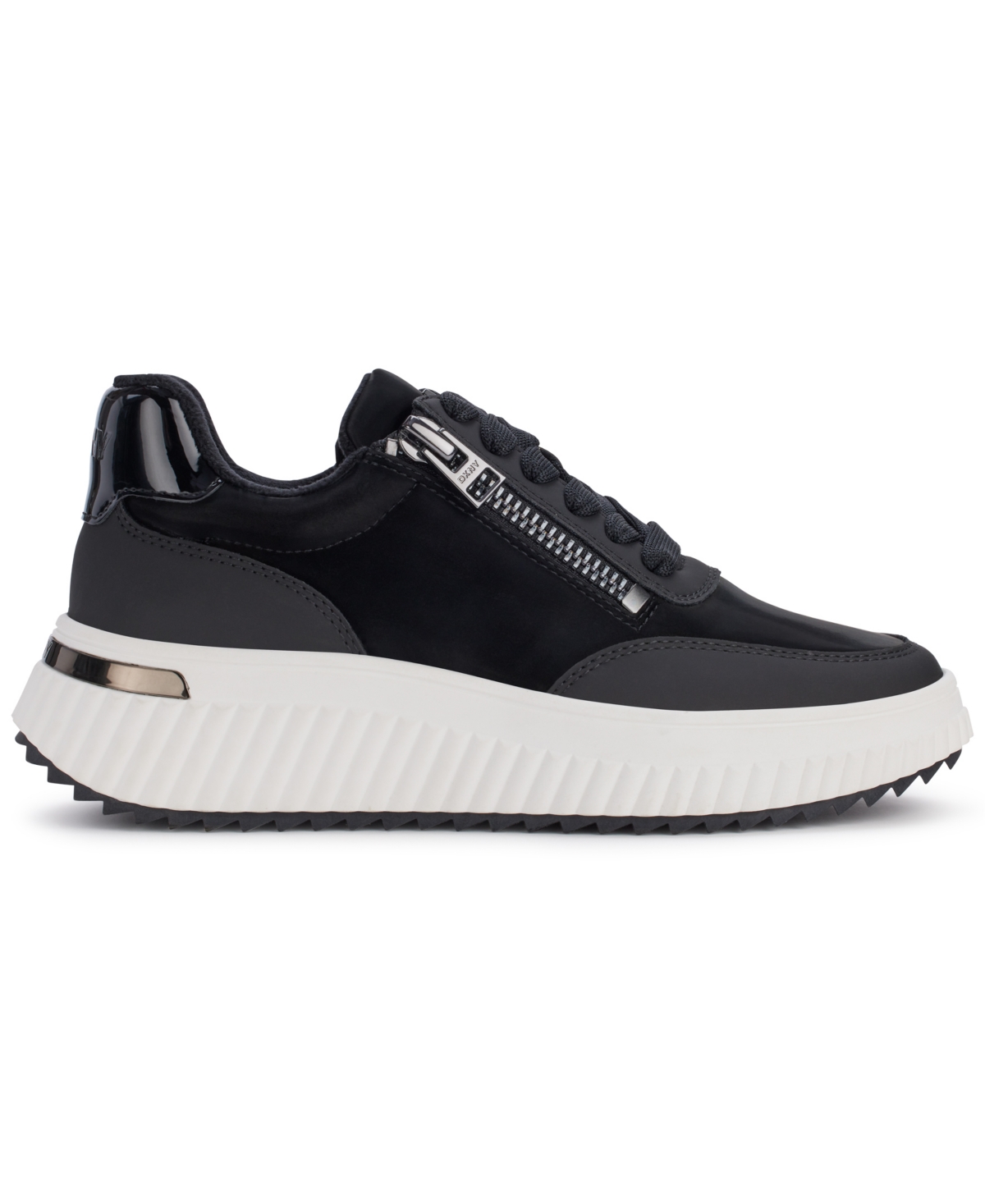 Shop Dkny Women's Laurence Zip Sneakers In Black