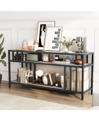 65'' TV Stand for TV up to 65 Inches, Entertainment Center with Open Storage Shelves