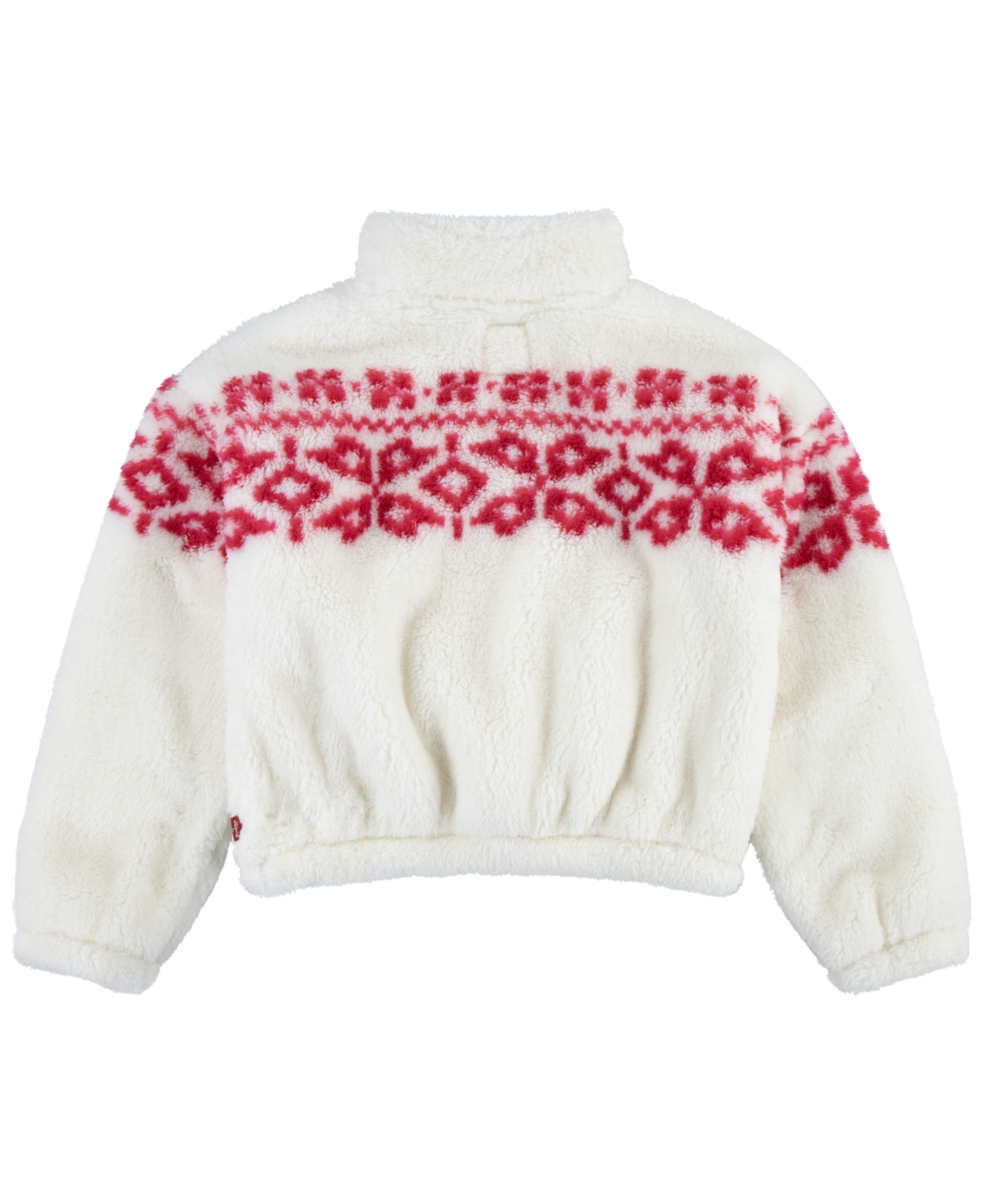 Shop Levi's Big Girls Meet And Greet Sherpa Half-zip Sweatshirt In Levis Egret