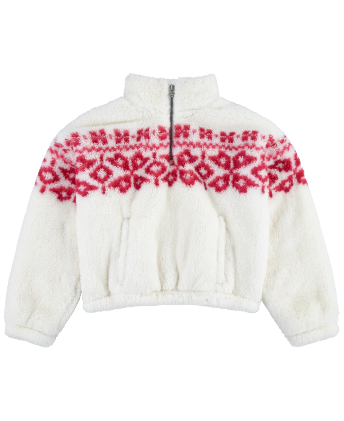LEVI'S BIG GIRLS MEET AND GREET SHERPA HALF-ZIP SWEATSHIRT 