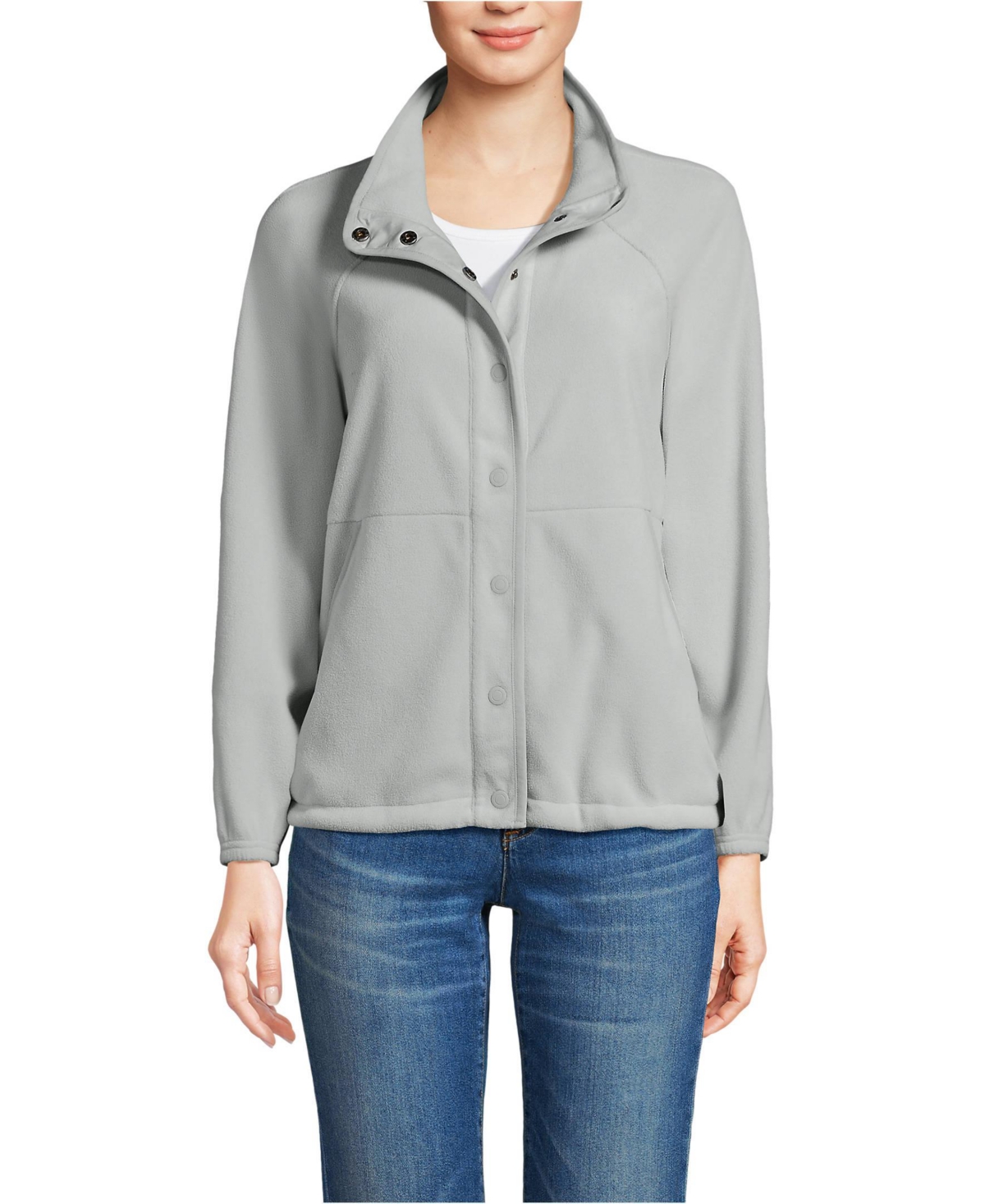 Lands' End Women's Anyweather Fleece Snap Front Jacket