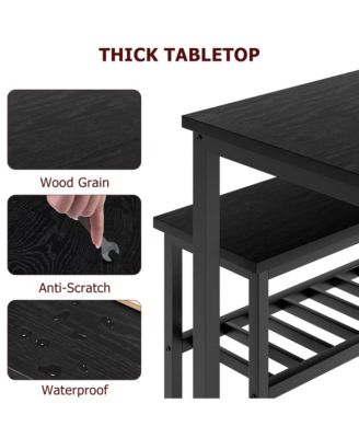 Dining Table Set for 4, Modern Kitchen Table with 2 Chairs and Bench , 4-Person Dining Room Table Set