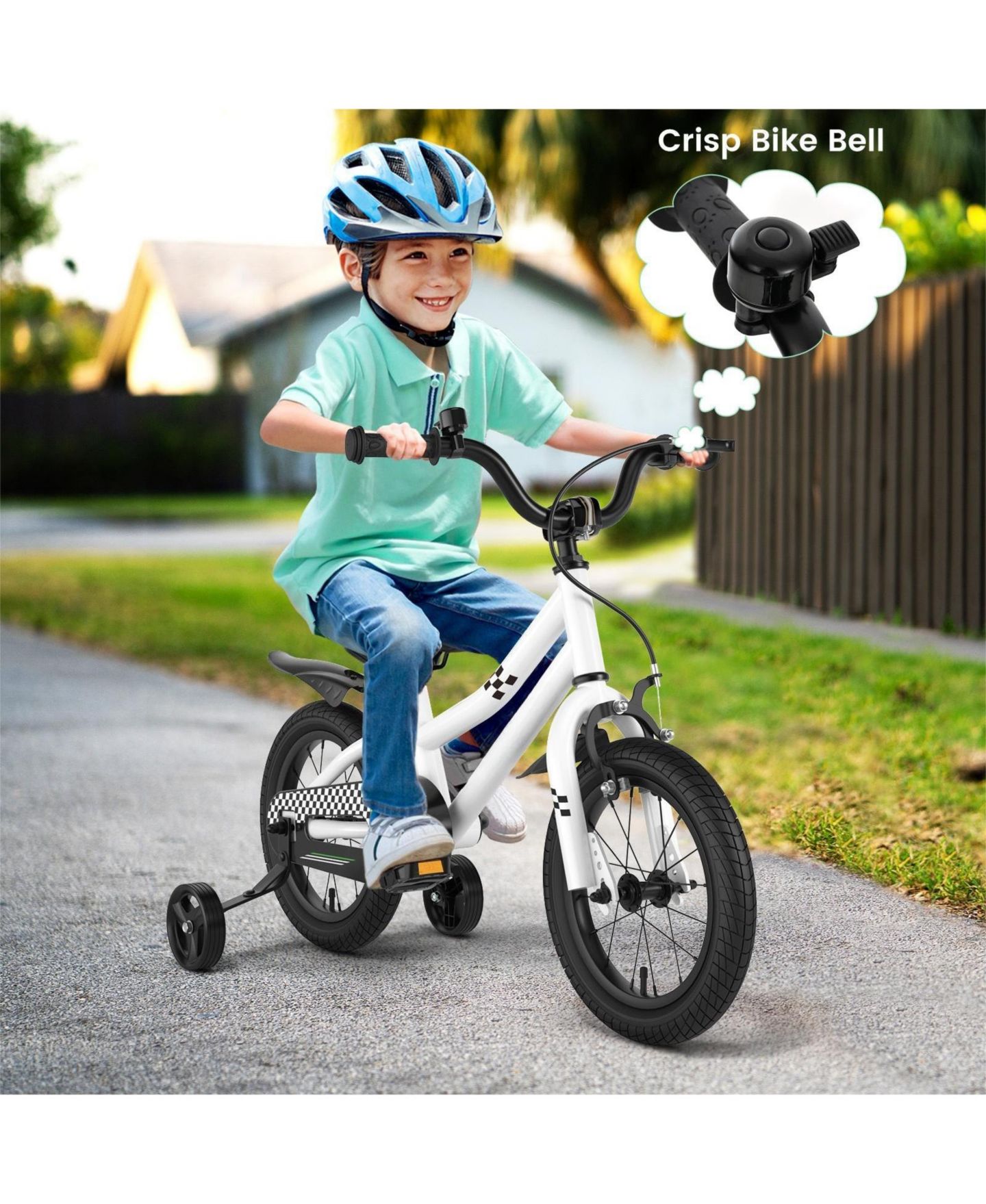 Детская игрушка HONGGE 14 Inch Kids Bike with 2 Training Wheels for 3-5 Years Old — фото 9