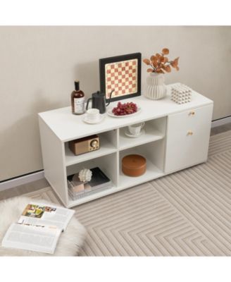  42.5"  Metal Storage Cabinet TV Console Cabinet with 2 Drawers and 4 Cubes for Entryway