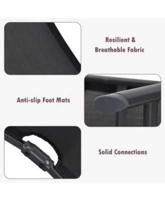 Patio Foldable Chaise Lounge Chair with Backrest and Footrest-Black