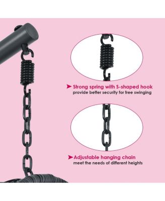 Hanging Cushioned Hammock Chair with Stand-Red