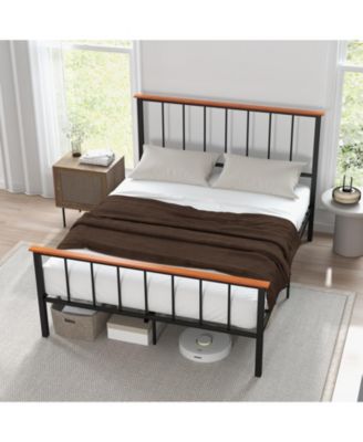 Queen Bed Frame with Headboard and Footboard-Queen Size