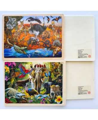 4x36 Realistic Wooden Montessori Puzzles for Kids Ages 4-6