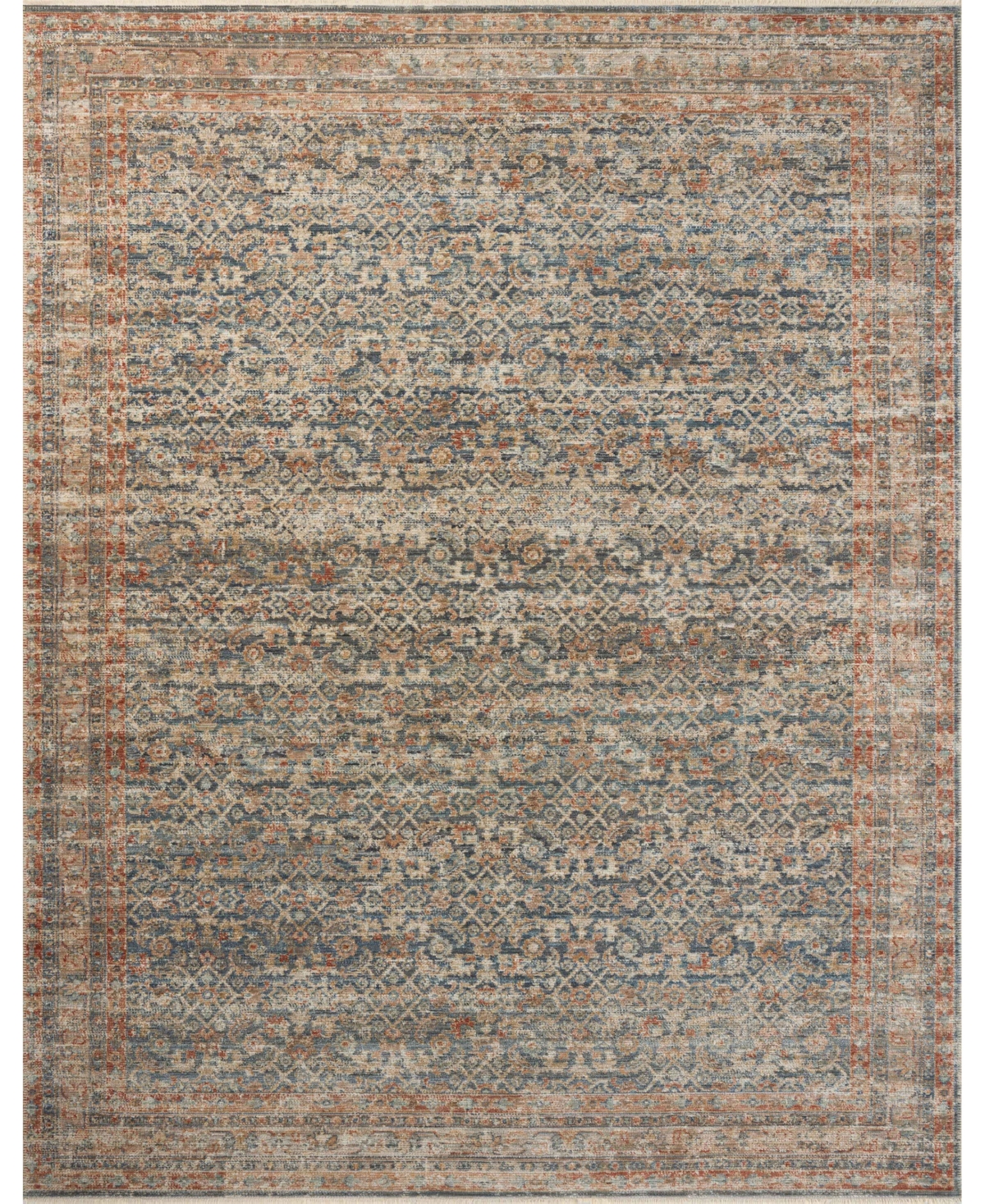 Loloi Heritage Her-12 Area Rug, 10' X 14' In Blue,rust