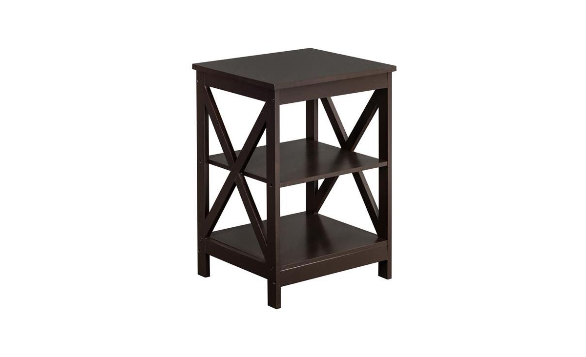 Slickblue Double Cross EdgeTable with Modern Design and Sturdy Construction - Coffee
