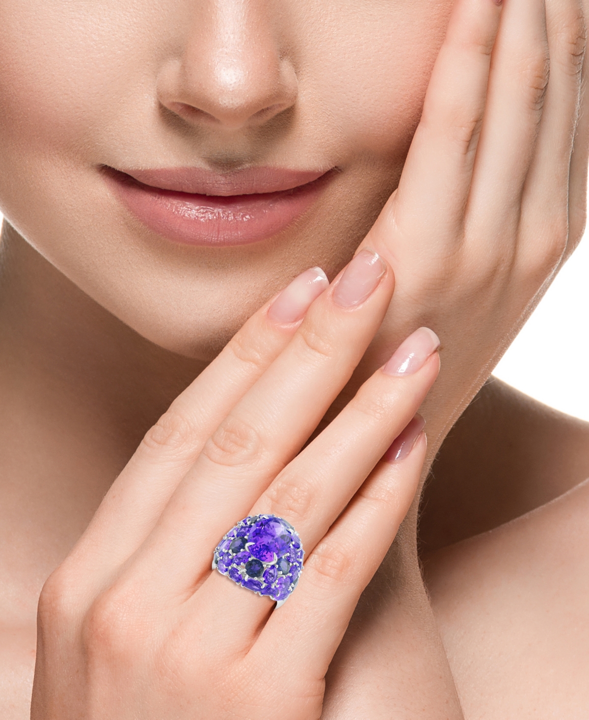 Effy Collection Effy Blue Topaz (18 Ct. T.w.) & London Blue Topaz (3 Ct. T.w.) Cluster Ring In Sterling Silver (also