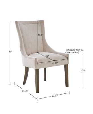Ultra Traditional Fabric Upholstered Swoop Back Dining Side Chair, Set of 2