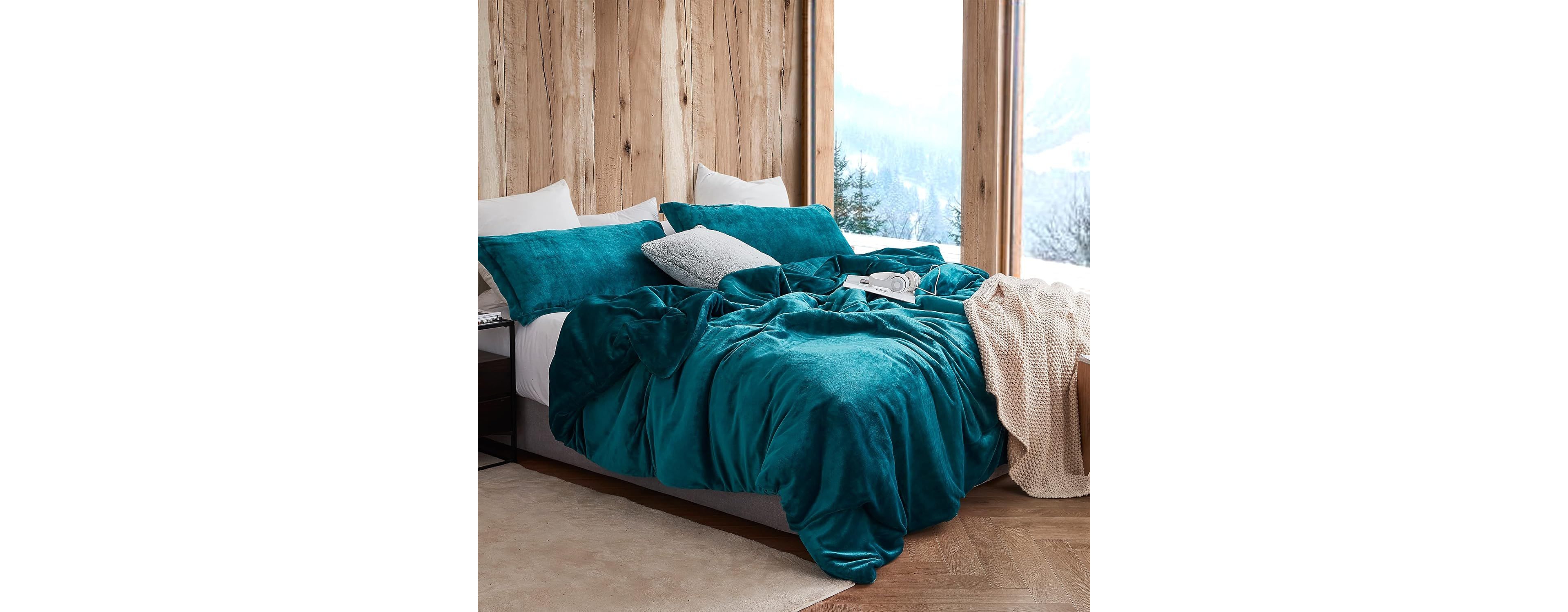 Coma Inducer Oversized Comforter Set - The Original Plush - Deep Lagoon Blue , Twin Xl