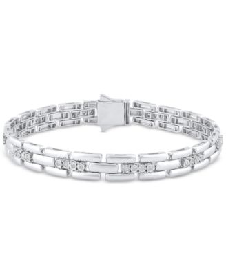Macy's - Men's Diamond Bracelet (1/2 ct. t.w.) in Sterling Silver
