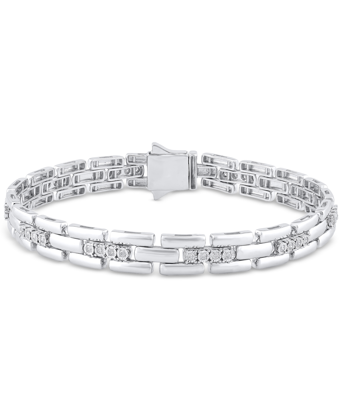 Men's Diamond Bracelet (1/2 ct. t.w.) in Sterling Silver - Silver