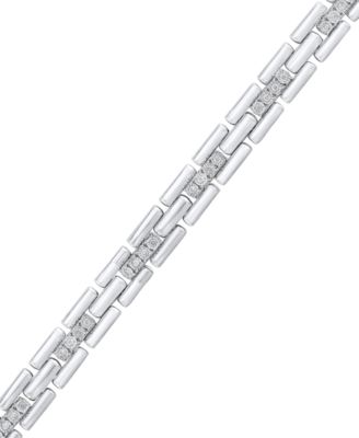 Men's Diamond Bracelet (1/2 ct. t.w.) in Sterling Silver