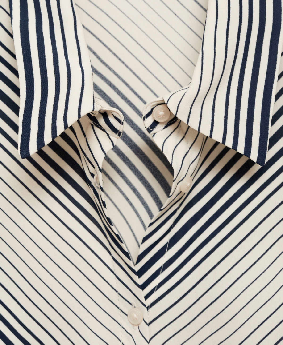 Mango Women's Flared Sleeves Striped Shirt In Off White