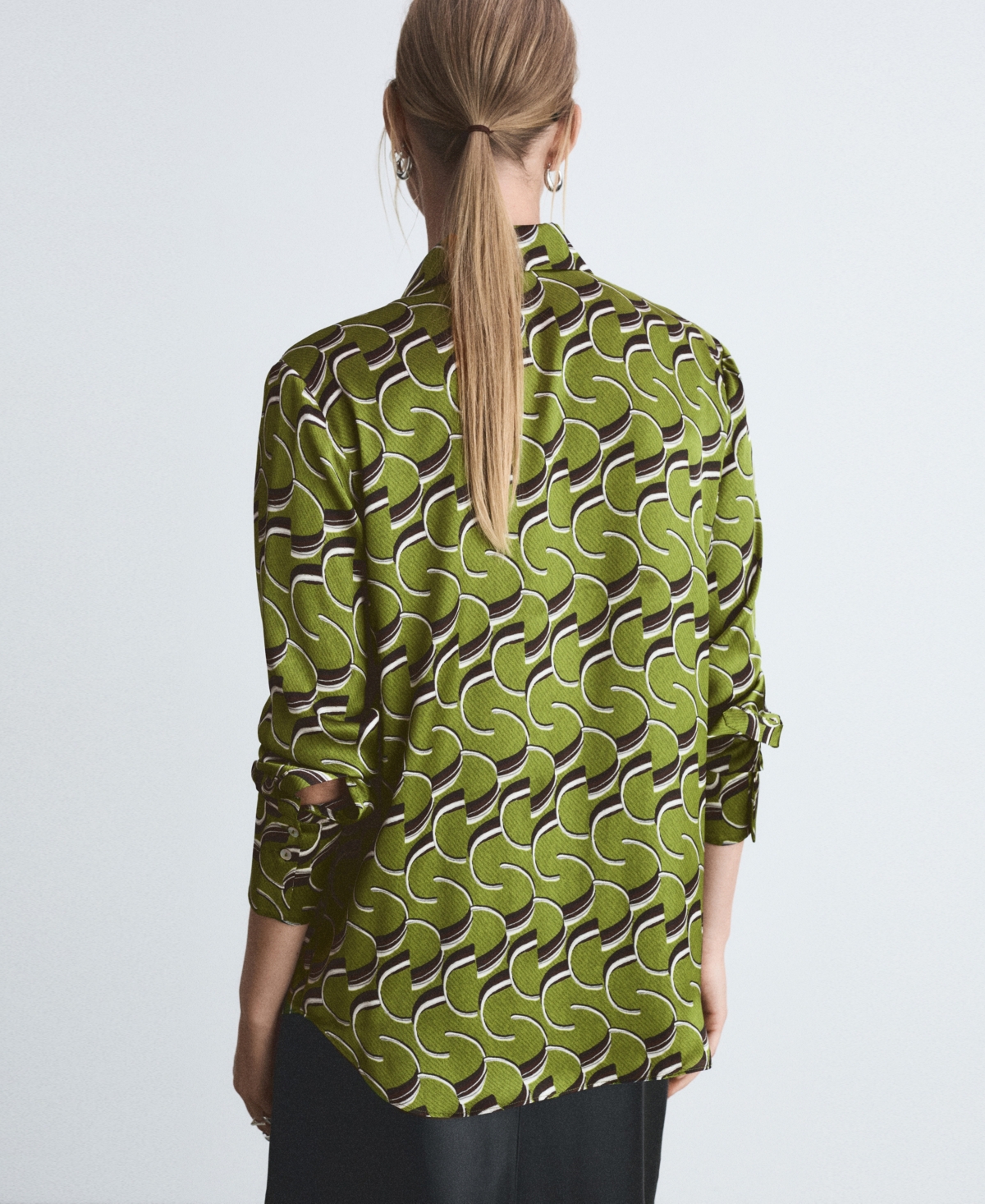 Mango Women's Satin Print Shirt