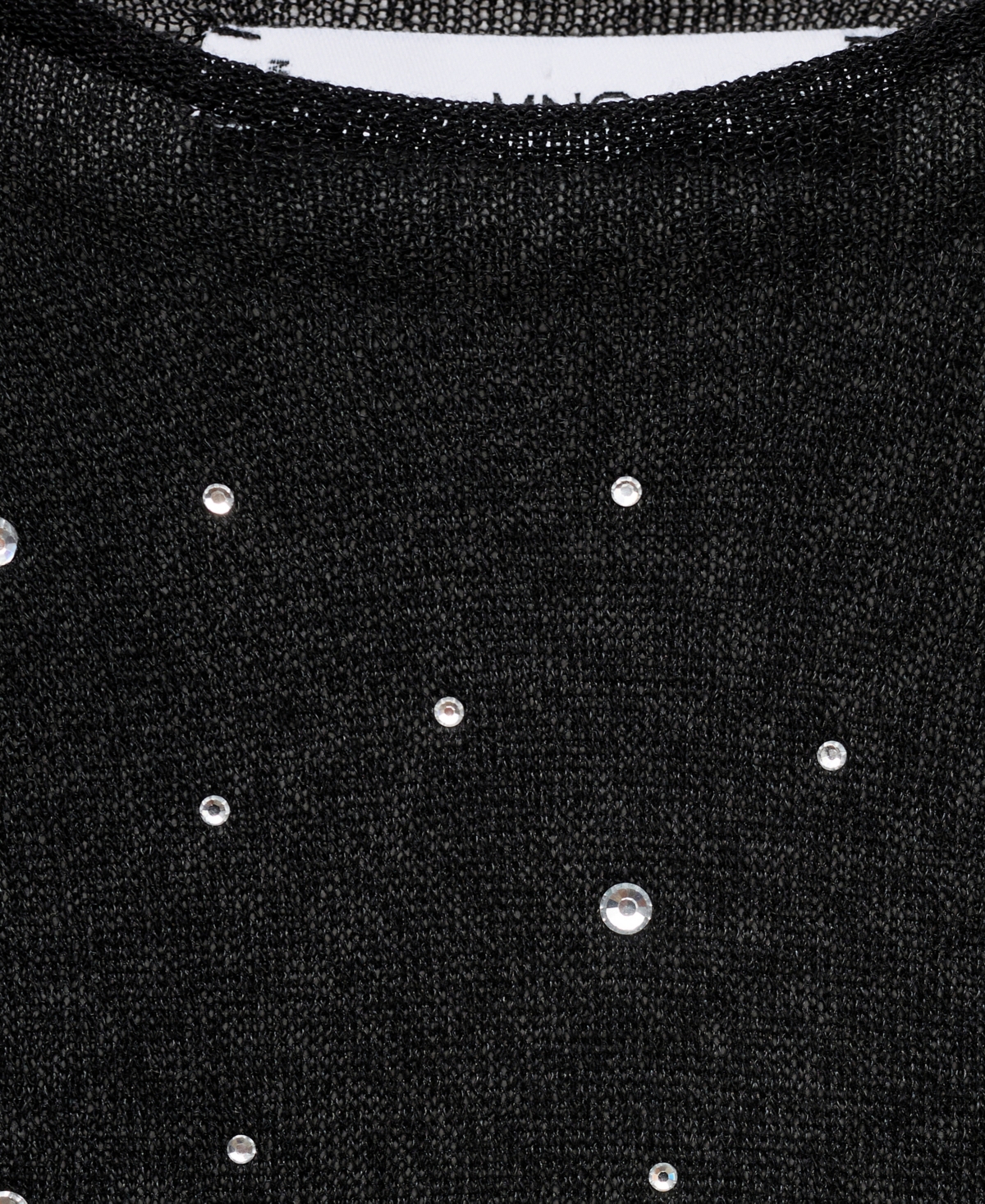 Mango Women's Rhinestones Detail Fine-Knit Sweater