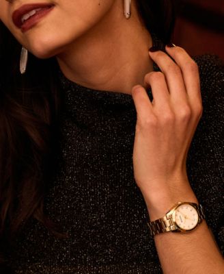 Women's Surveyor Diamond (1/20 ct. t.w.) Gold-Tone Stainless Steel Bracelet Watch 31mm