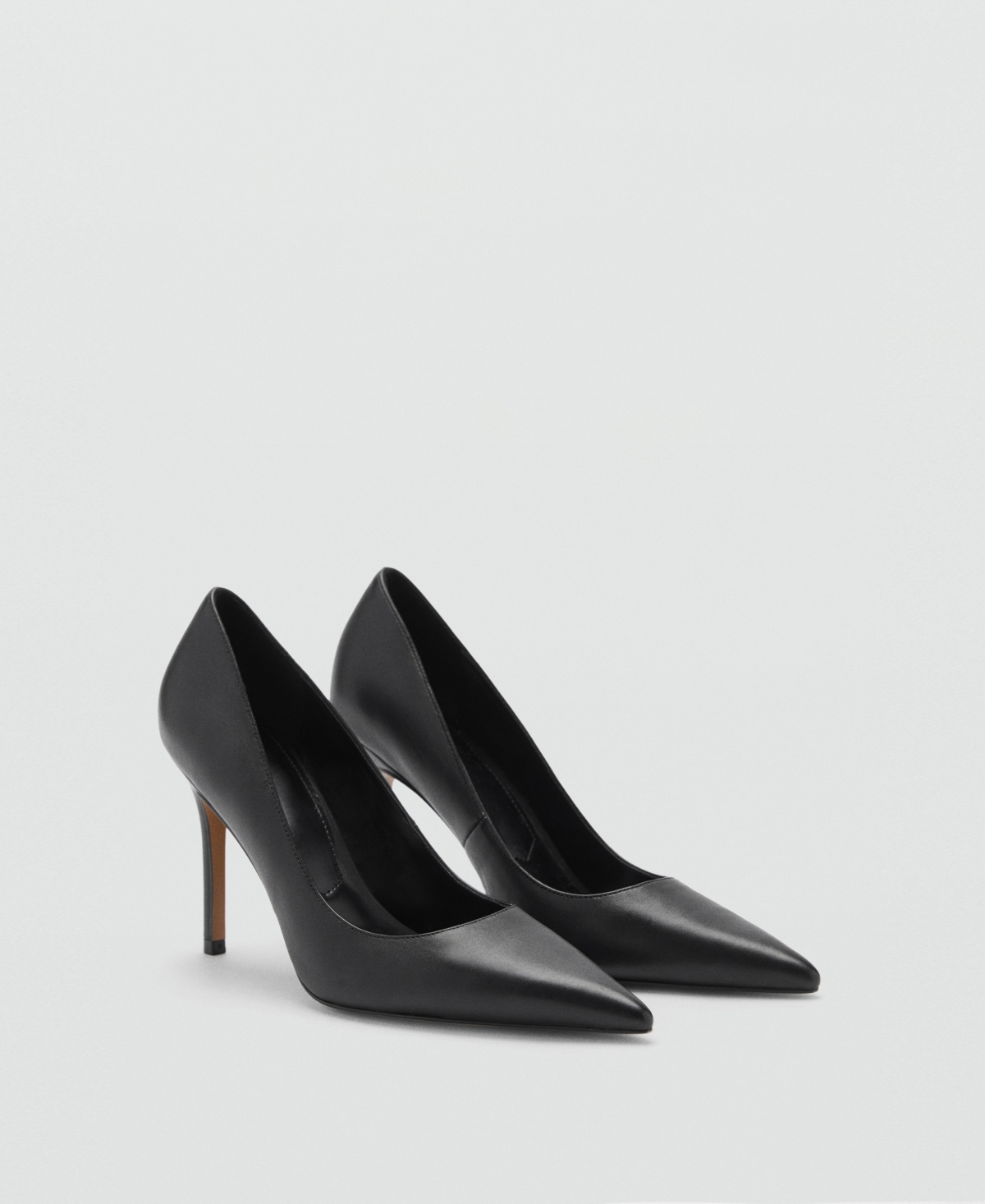 Shop Mango Women's Leather Pumps In Black