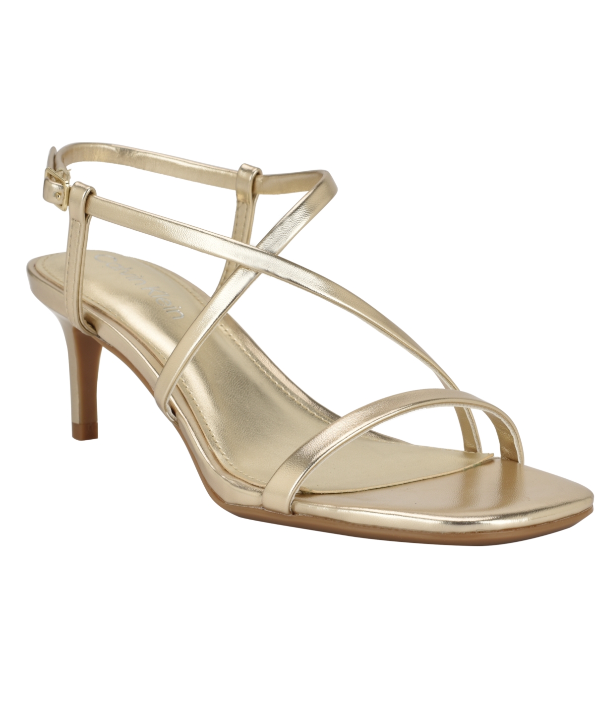 Calvin Klein Ishaya Ankle Strap Sandal In Gold
