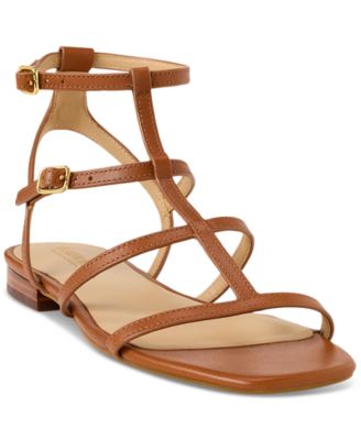 Forever Nora-93 Women's Striped Gladiator Flat Sandals – Open Toe Party Shoes