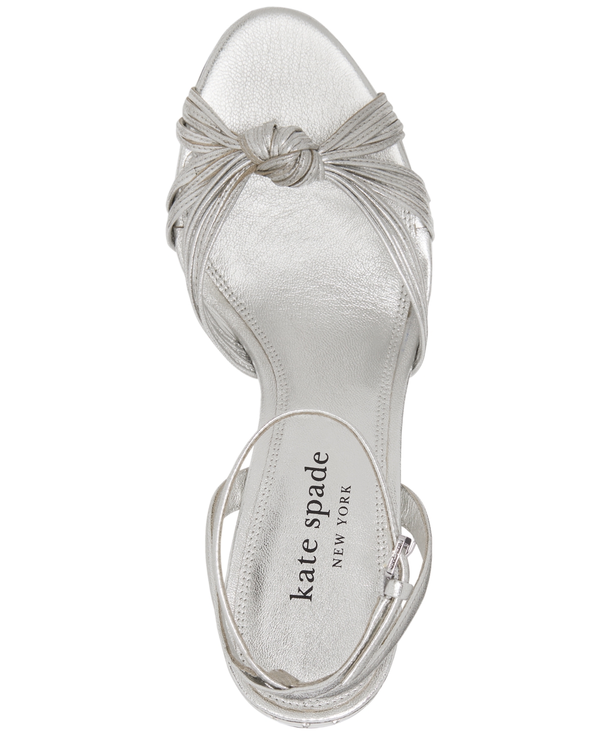 Kate Spade Round-headed High-heeled Sandals In Silver
