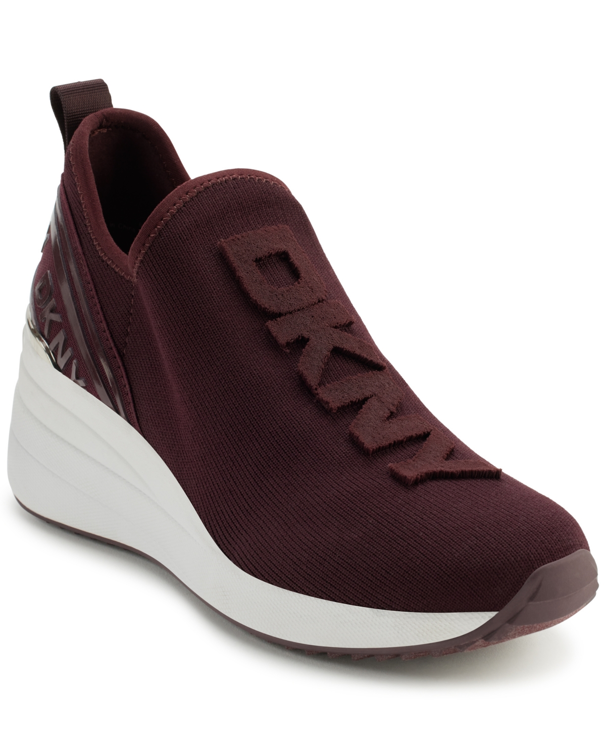 Dkny Keeva Wedge Knit Sneaker In Wine