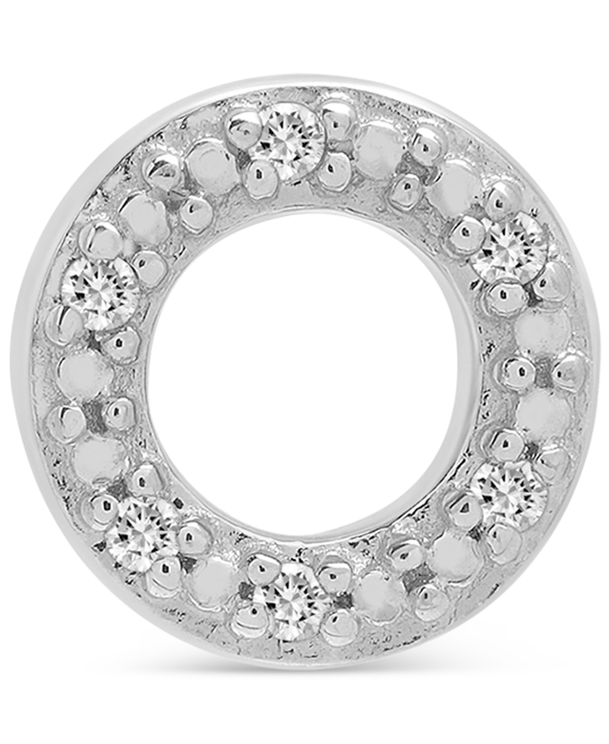 Wrapped Diamond Single Stud Earring (1/20 Ct. T.w.) In 10k White Or Yellow Gold, Exclusively At Macy's In Circle White Gold