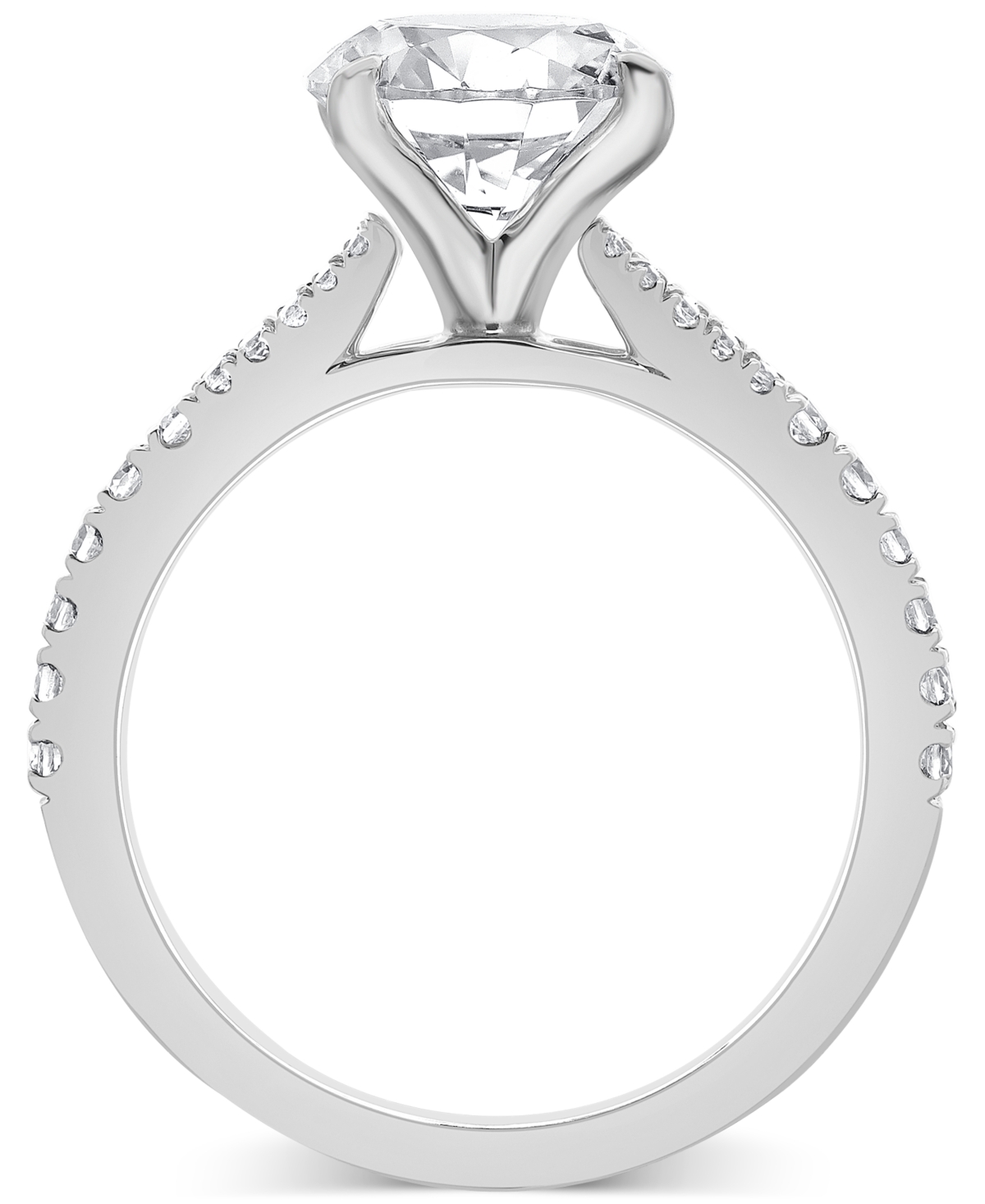 Badgley Mischka Igi Certified Lab Grown Diamond Engagement Ring (3 Ct. T.w.) In 14k White, Yellow Or Rose Gold In White Gold