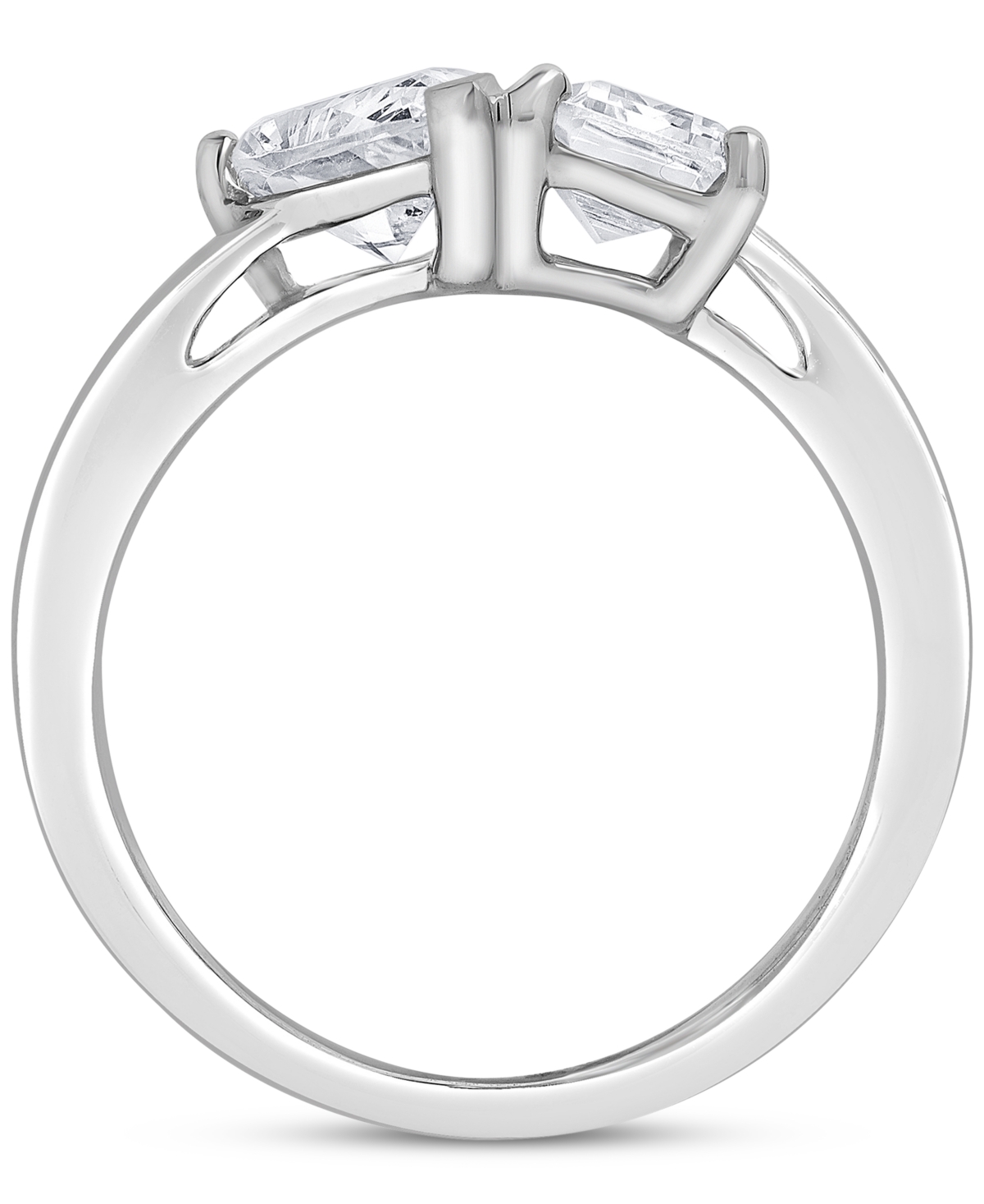 Badgley Mischka Igi Certified Lab Grown Diamond Two Stone Ring (3 Ct. T.w.) In 14k White, Yellow Or Rose Gold In White Gold