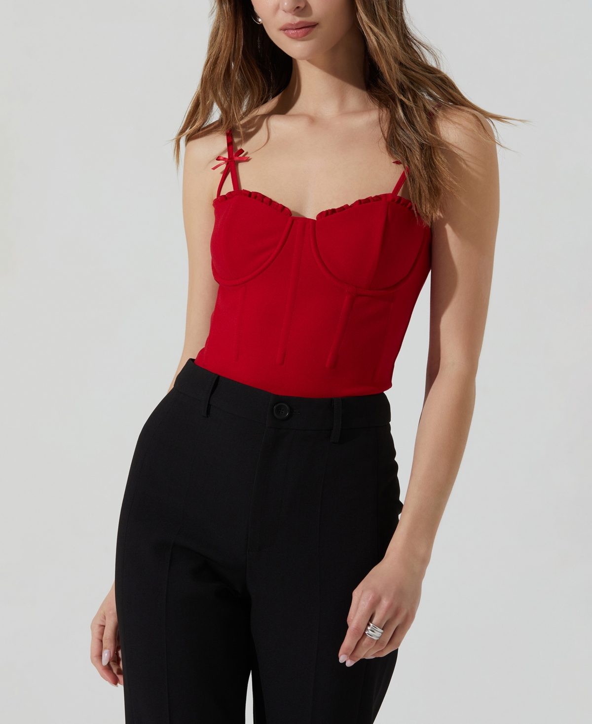 Women's Adana Sweetheart-Neck Top - Red