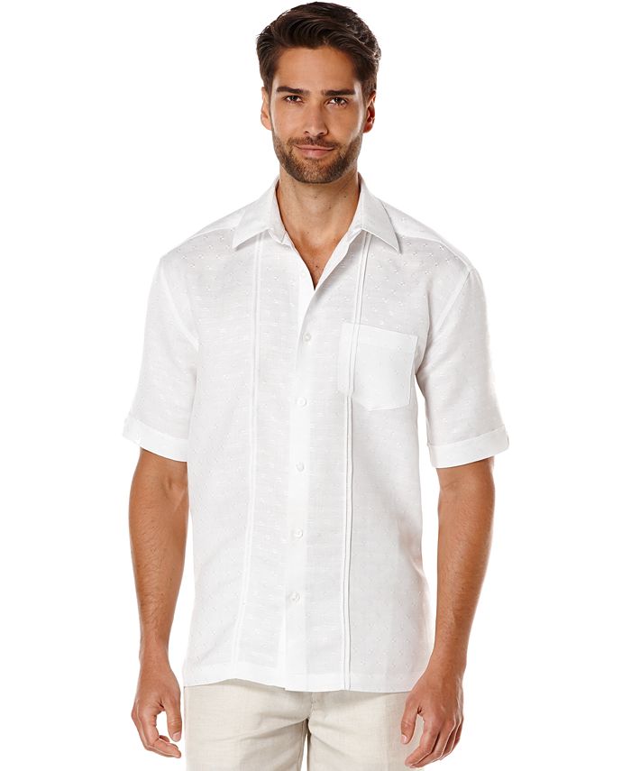 Cubavera Linen Texture Dobby Short-Sleeve Shirt - Macy's