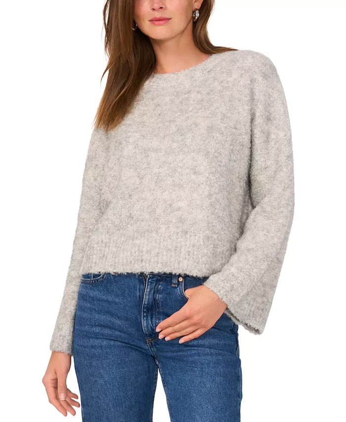 Women's Wide Crewneck Flared-Sleeve Sweater - thumbnail 5