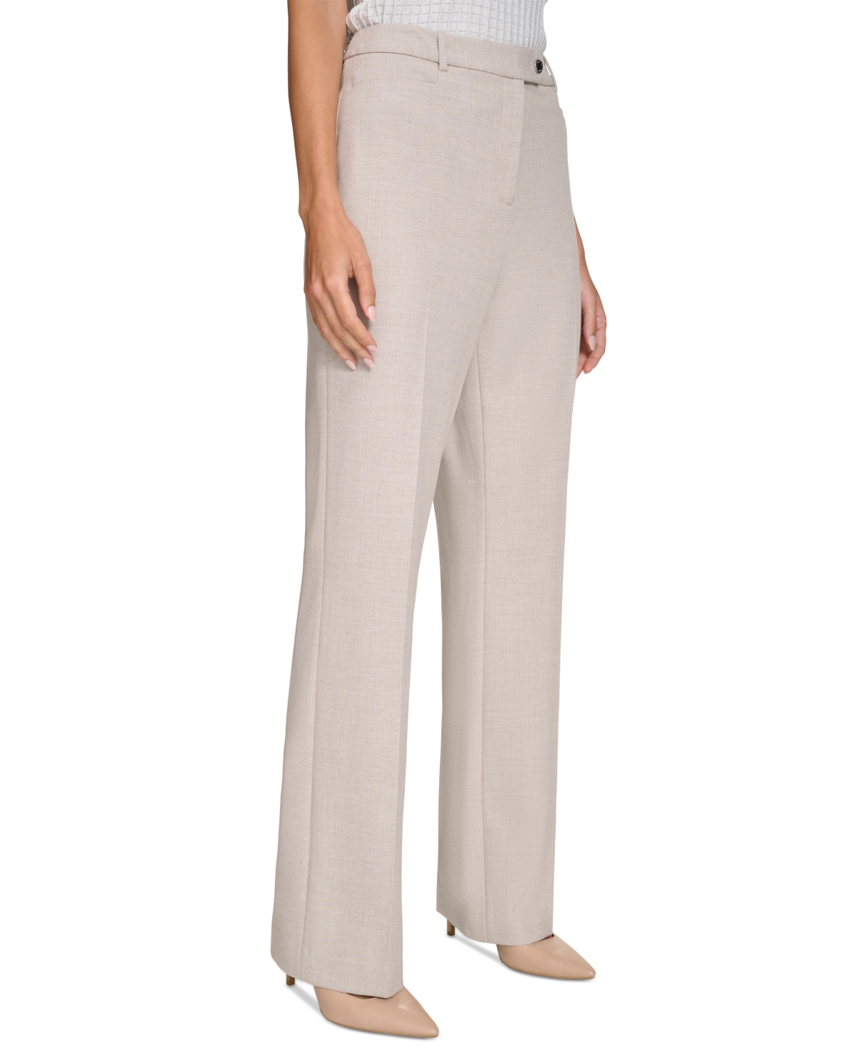 Calvin Klein Women's Textured Straight-Leg Pants