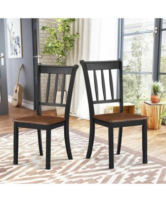 2 Pieces Solid Whitesburg Spindle Back Wood Dining Chairs