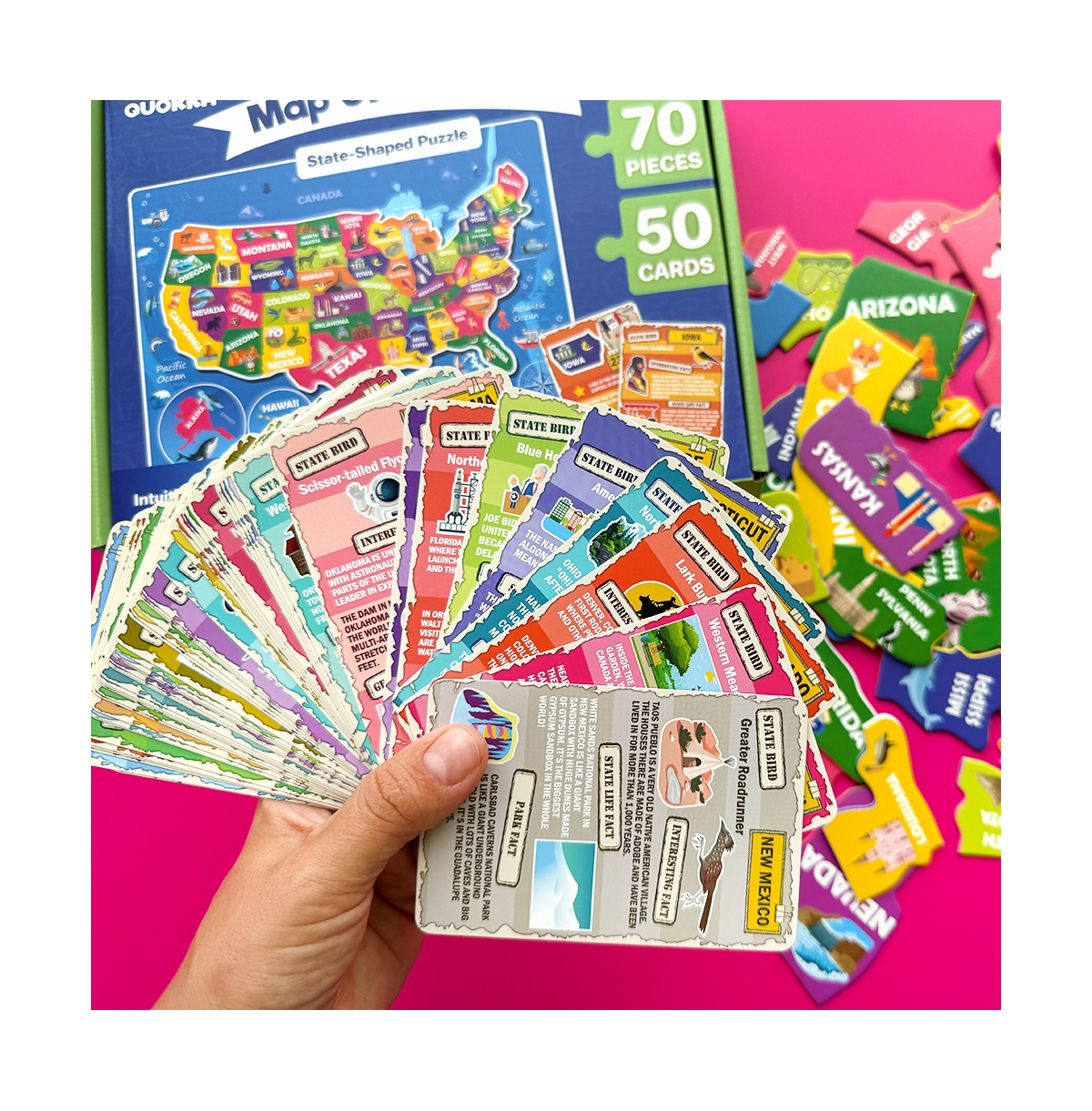 Quokka Pcs Jigsaw Puzzles for Kids Ages 4-6 - 400+ Facts on 50 Flashcards