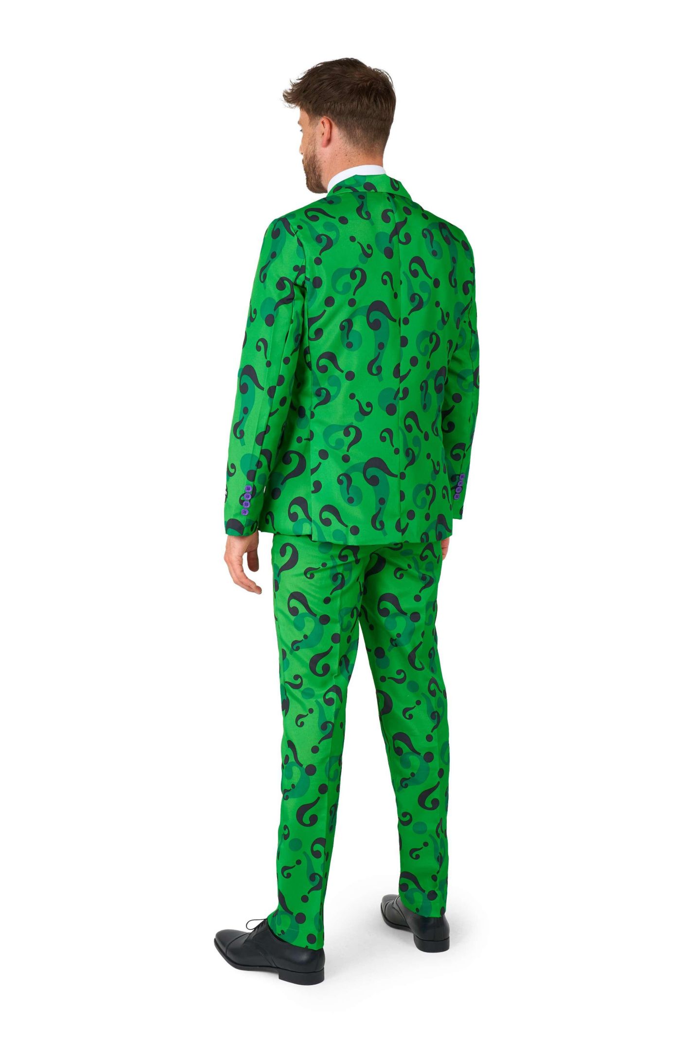 Мужской костюм на Хэллоуин Suitmeister в образе Загадочника (The Riddler), цвет: Зелёный — фото 3
